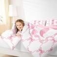 thumbnail image 3 of Erosebridal Girls Bowknot Personalized Queen Comforter Set,Pink Alphabet R Print Bedding Comforter Set For Kids,Reversible pink,3 Pieces, 3 of 7