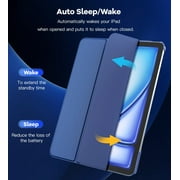 TiMOVO Case for iPad Air 13 Inch (M4 2026/M3 2025/M2 2024), Slim Stand Smart Cover with Translucent Back, Support Touch ID, Auto Wake/Sleep, Navy Blue