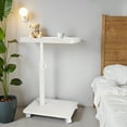 thumbnail image 5 of JUANYU C Shaped End Table with Adjustable Height,Movable Sofa Side Table,White, 5 of 5