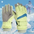 thumbnail image 2 of SGFCWSX Teen Ski Gloves Waterproof Winter Outdoors Gloves with Grip for Boys Girls Fleece Lined Full Finger Gloves Green Size 7-11 Years, 2 of 7