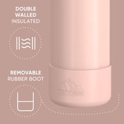 Hydrapeak 26oz Sport Insulated Water Bottle with Straw or Chug Lid, Leak & Spill Proof, Keeps Drinks Cold for 24 Hours, Hot for 12 Hours, Premium Stainless Steel Water Bottles (26oz, Peony)