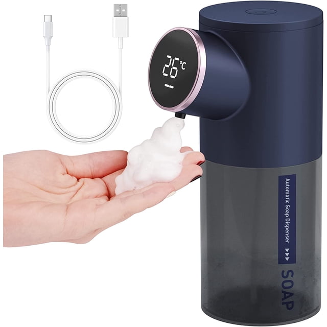 Automatic soap dispenser, 320ml foaming soap dispenser, with USB rechargeable, IPX4, with IR sensor detector