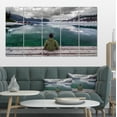 thumbnail image 1 of Boy Looking at Clear Mountain Lake - Landscape Canvas Art Print, 1 of 3