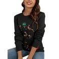 thumbnail image 2 of Innerwin Chandail de Noël à Manches Longues pour Femmes Chandail de Noël Col Rond Décontracté Tricoté Noir Carrosse 2TG, 2 of 3
