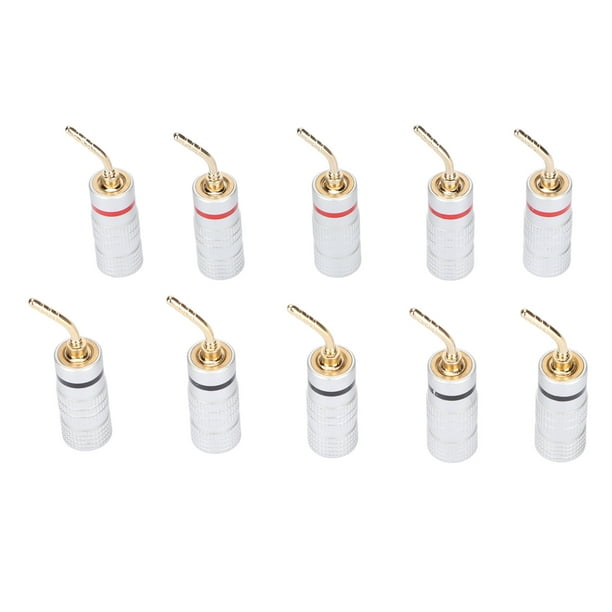 Speaker Wire Connectors, 10pcs Professional Corrosion Resistance Sturdy Needle Banana Plug