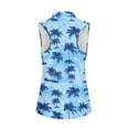 thumbnail image 3 of Uorisanigo Blue Palm Tree Womens Moisture Wicking Casual Tennis Activewear Size L Soft Sleeveless Hiking Running Workout Tops for Women Quarter Zip Pullover, 3 of 7
