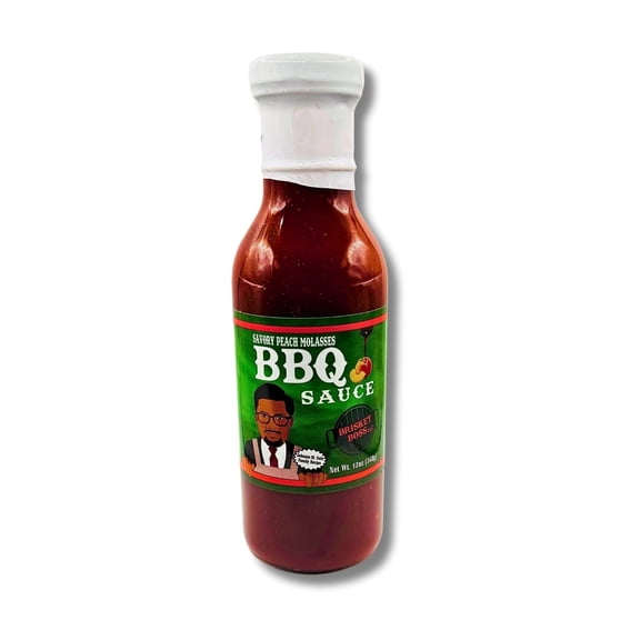 Brisket Boss Bbq Sauce Savory Peach Molasses Tangy-Sweet Gluten-Free 12 oz