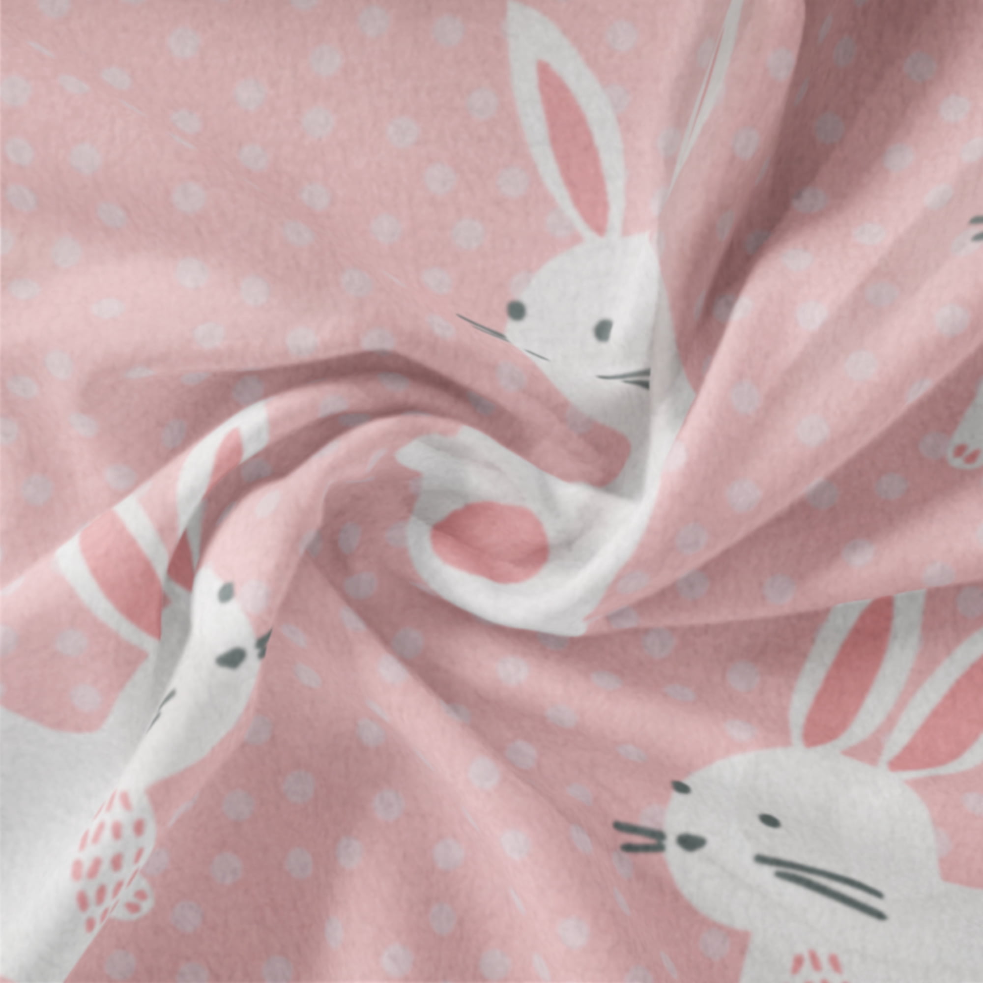 (2 pack) Mainstays 1.5 Yards 100% Polyester Lux Anti-pill Fleece Dot Bunny, Pink, 60" Wide for Crafts