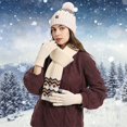 thumbnail image 2 of Women Fall Fashion Winter Knitted Scarf for Fashionable Thermal Ear Cold Weather,Color:White, 2 of 4