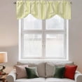 thumbnail image 2 of Yellow Striped Tie Up Valance Curtains for Windows, Kitchen Curtains Window Treatments, Modern Simple Farmhouse Beige Vintage Short Window Shades Valances for Bedroom Bathroom Cafe 42"x12", 2 of 8
