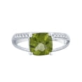 thumbnail image 3 of Sterling Silver with Natural Peridot and White Topaz Split-Shank Cocktail Ring, 3 of 3