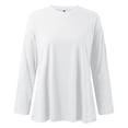 thumbnail image 4 of Delayuji Fashion Women's casual loose round-neck long-sleeved top solid color T-shirt, 4 of 4