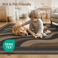 thumbnail image 4 of ODIKA 4'x6' Washable Area Rug Pet Friendly, Non-Shedding Throw Geometric Tan Wave Bordered Covering Grey Beige Bathroom for Bedroom, Reading Nook, 4 of 7
