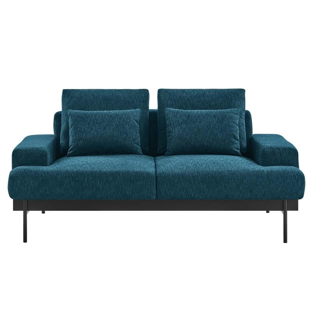 Modway Proximity Upholstered Polyester Fabric Loveseat in Azure Blue