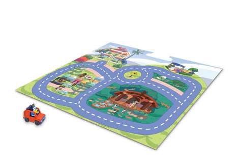 Bluey Deluxe One Car Megamat with a car and accessories