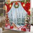 thumbnail image 3 of Tchckioa Christmas Snowy Window Flowers Shower Curtain for Bathroom,36x72 Inch Waterproof Hooks Bath Curtain Decor, 3 of 6
