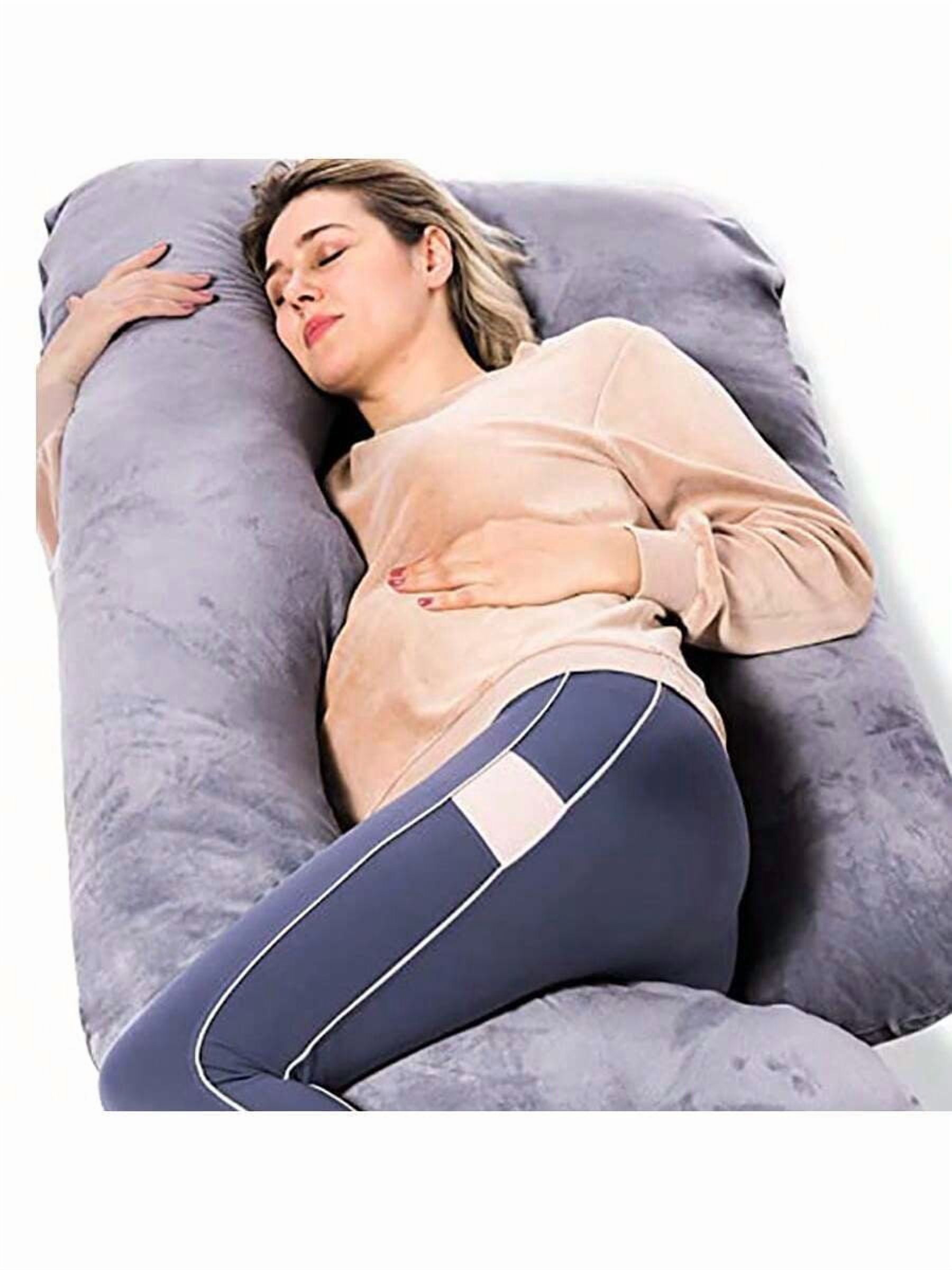 Pregnant Women's Pillow J-Shaped Whole Body Pillow With Velvet Cover, Suitable For Pregnant Women,