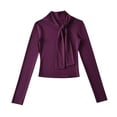 thumbnail image 6 of Blmnix Cotton Plus Size Tops for Women Turtleneck Purple Fitted Womens Fall Tops Long Sleeve Dressy Clothes, 6 of 7