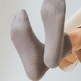 thumbnail image 4 of Voska Men's pure cotton sweat-absorbing mesh breathable creative socks Gray One Size, 4 of 5