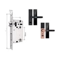 thumbnail image 2 of Door Lock, Security Biometric Fingerprint Smart Door Handle Tuya Electronic Intelligente Card Key Wood Door Lock for Home ,Easy to Install, 2 of 7