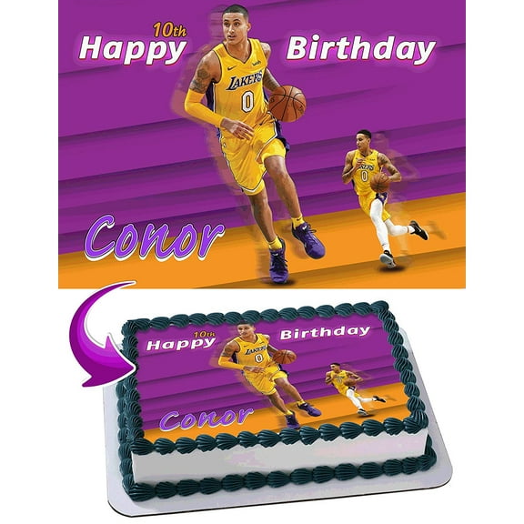Kyle Kuzma Lakers Edible Cake Image Topper Personalized Picture 1/4 Sheet (8"x10.5")