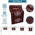 thumbnail image 7 of Christmas Table Runner-Red Black Buffalo Plaid Check snowflake-Cotton Linen-Winter Dinner Scarf Décor,Long 36 Inch Holiday Dresser Scarves,Farmhouse Xmas Kitchen Coffee/Dining Living Room Tablerunner, 7 of 7