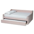 thumbnail image 3 of Baxton Studio Raphael Contemporary Upholstered with Trundle Daybed, Full, Pink, 3 of 12