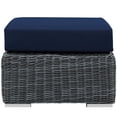 thumbnail image 3 of Modway Summon Aluminum and Rattan Patio Ottoman in Canvas/Navy, 3 of 3