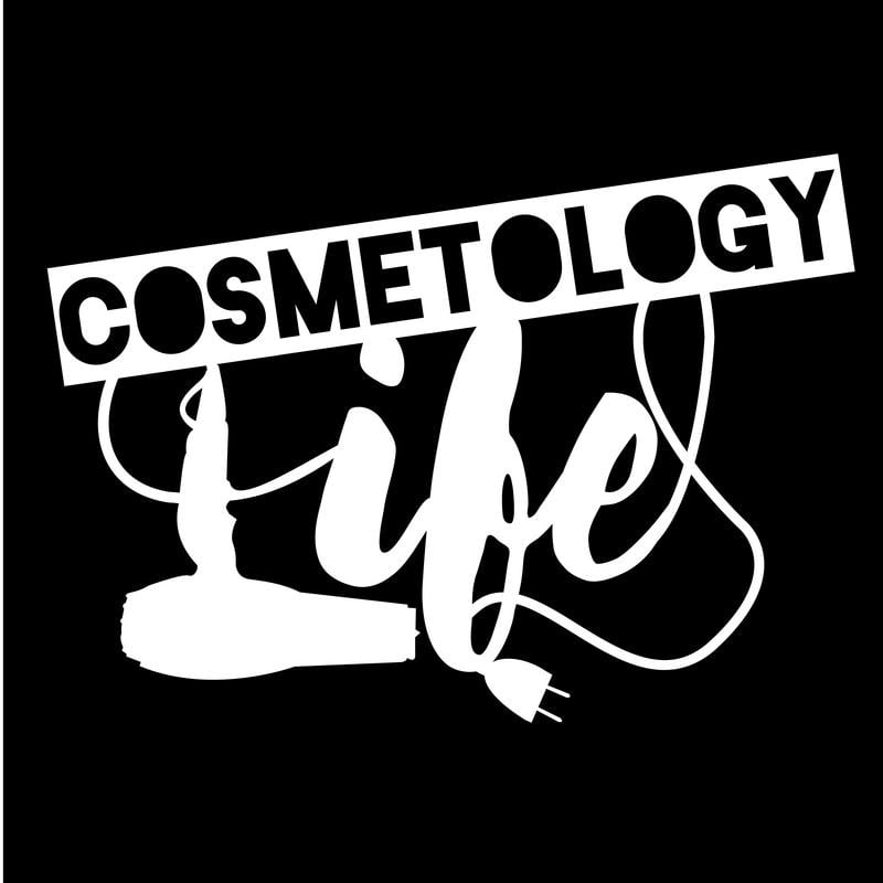 Cosmetology Life Decal Sticker 5.5Inches By 3.9Inches White Vinyl