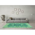 thumbnail image 3 of Ahgly Company Machine Washable Indoor Rectangle Abstract Turquoise Blue Modern Area Rugs, 8' x 10', 3 of 4