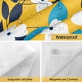 thumbnail image 4 of Pastoral Flowers No Hooks Shower Curtain with Snap-in Liner White Flowers Blue Leaf Yellow Back Shower Curtains for Bathroom, Waterproof, Easy Install, Washable 48"x72", 4 of 9