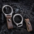 thumbnail image 3 of 2X Titanium Alloy Keychain Car Keychain Pendant Cowhide Strap Pendant Men's Gift Gift, 3 of 5