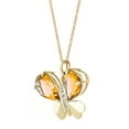 thumbnail image 3 of Galaxy Gold 14K Solid Yellow Gold 20" Butterfly Necklace with 7.1 CT Natural Diamonds and Citrines, 14"-24" Sizes, November Birthstone, Symbol of Warmth, 3 of 7