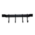 thumbnail image 3 of Rogar 1410 12 Inch Bar Rack - Black with 4 Black Regular Hooks Hooks, 3 of 4