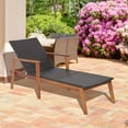 thumbnail image 3 of Gymax Chaise Longue Inclinable Réglable en Rotin pour Patio, Chaise d'Extérieur avec Cadre en Bois d'Acacia, 3 of 9