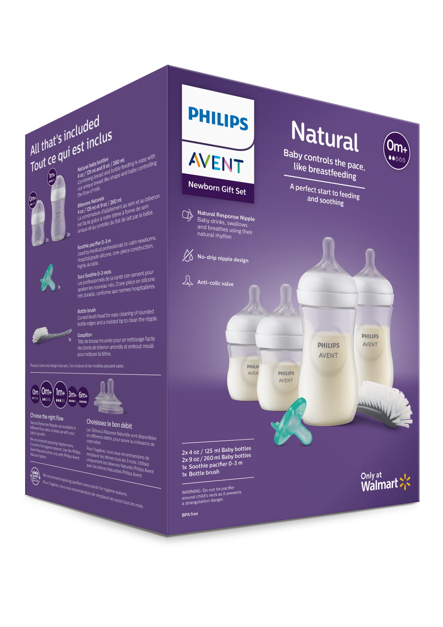 Philips Avent Natural Baby Bottle with Natural Response Nipple Newborn Gift  Set, SCD837/03 