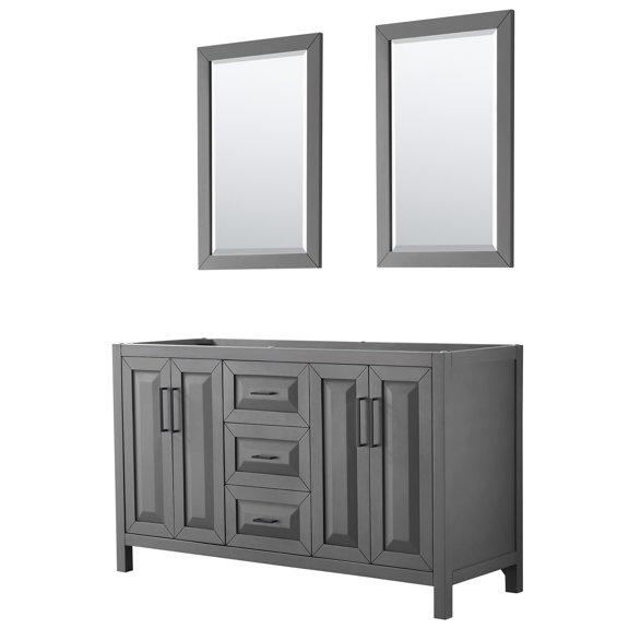 Wyndham Collection WCV252560DGBCXSXXM24 Daria 59" Double Free Standing Vanity Cabinet -