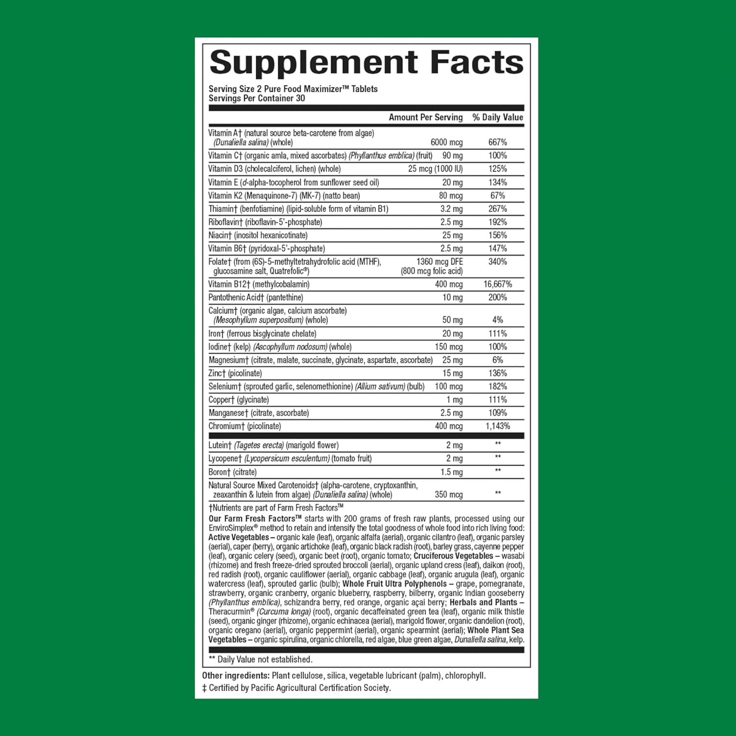 Natural Factors Whole Earth & Sea Women's Multivitamin & Mineral, Whole Food Supplement, Vegan, 60 Tablets