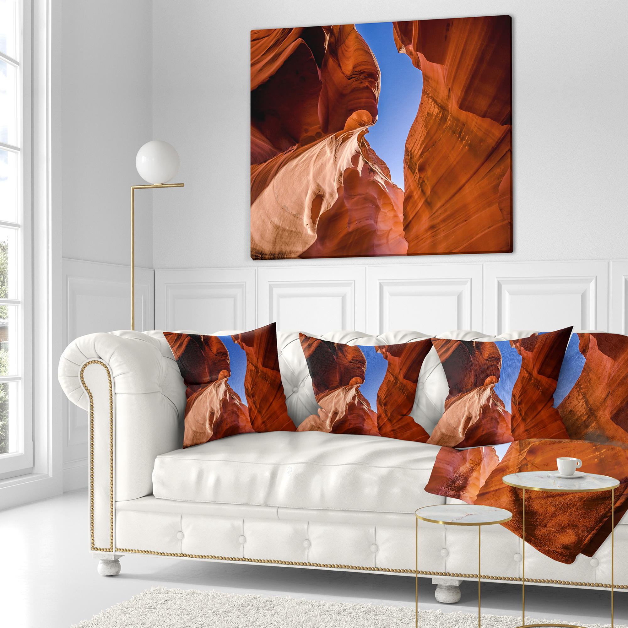 Designart Grand Antelope Canyon - Landscape Photography Throw Pillow - 16x16