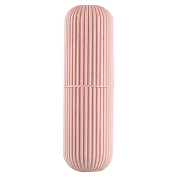 Yuarrent Nuevo estuche portátil para de dientes, soporte para cepillos de dientes, tira antideslizante, caja de almacenamiento a prueba de Juegos de accesorios de baño rosado