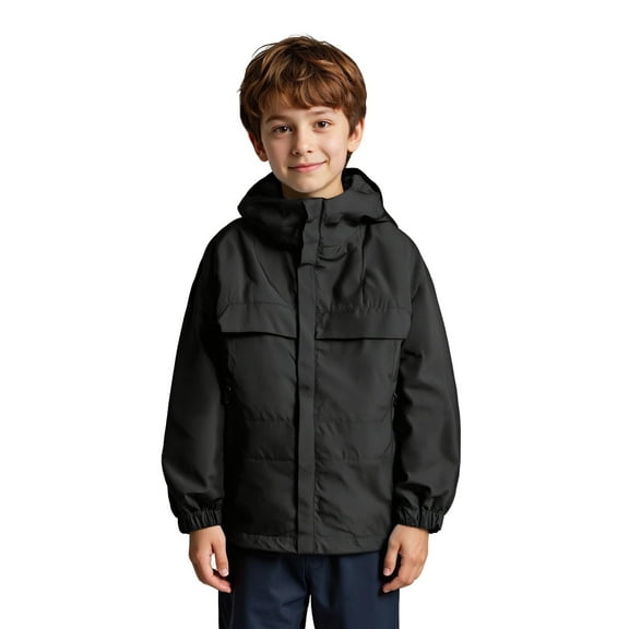 Boys Windbreaker Jacket for Kids - Lightweight Hooded Outdoor Zipper Coat Suitable for Casual School and Daily Wear from Ages 2 to 13