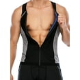 thumbnail image 5 of FUTATA Men's Sauna Workout Vest Weight Loss Sweat Tank Top Body Shaper Sweat Suit Sauna Vest with Zipper, 5 of 6