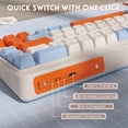 thumbnail image 6 of ZIYOULANG M68 65% Wireless Gaming Keyboard, QWERTY Layout, BT/2.4G/Wired Silent Membrane Keyboard, Rainbow Backlit 67 Keys PBT Keycaps, 2000mAh Portable for Gamer/Office-Blue, 6 of 9