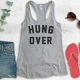 thumbnail image 2 of Hung Over Tank Top, Ladies Racerback Tank Top, Wine Tank, Party Tank, Bachelorette Tank, Heather Gray, Large, 2 of 3