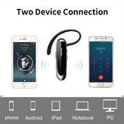 New Bee 2PC Bluetooth Headphones V5.0 Wireless (24H Talk Time/180D Standby) w/Mic, Dual Device Connectivity for iPhone/Android/Samsung/Laptop, Business Trucker Headsets,Black