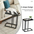 thumbnail image 5 of VECELO Set of 2 C-Shaped Sofa Side Table, Small End Table for Living Room, Narrow Bedside/TV Tray Table, Black, 5 of 9