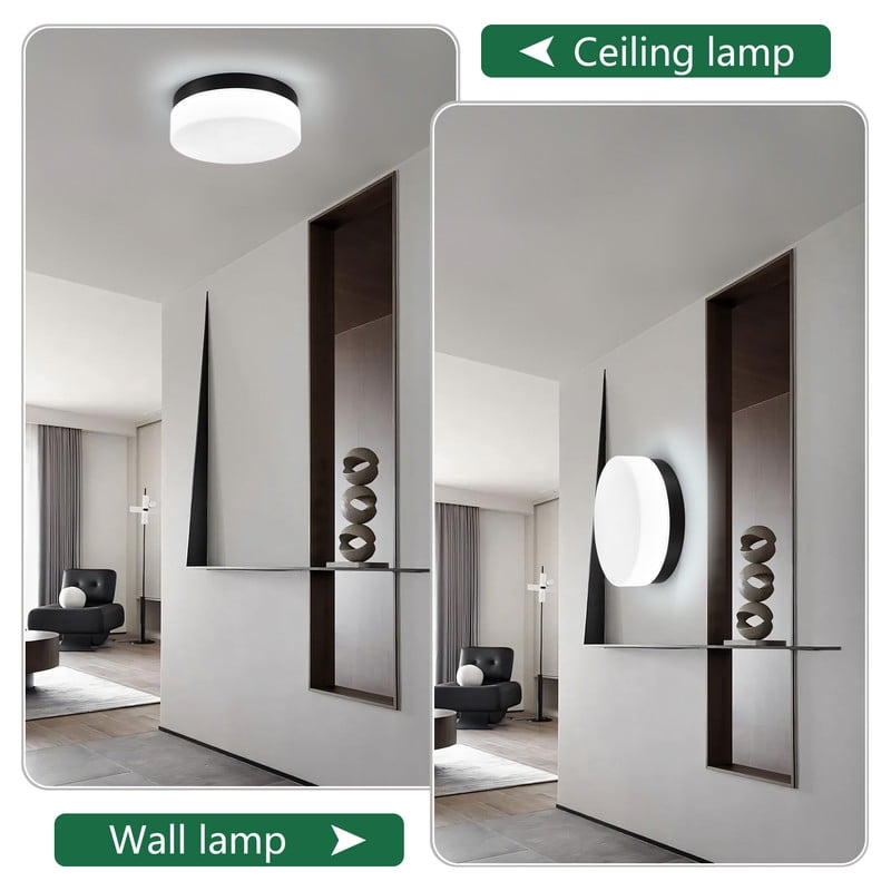 TICOZE 1 PACK LED Flush Mount Ceiling Light Fixture, Modern Kitchen Recessed Ceiling Lamp 24W 12 Inch Closet Round Surface for Bathroom Laundry Bedroom Hallway