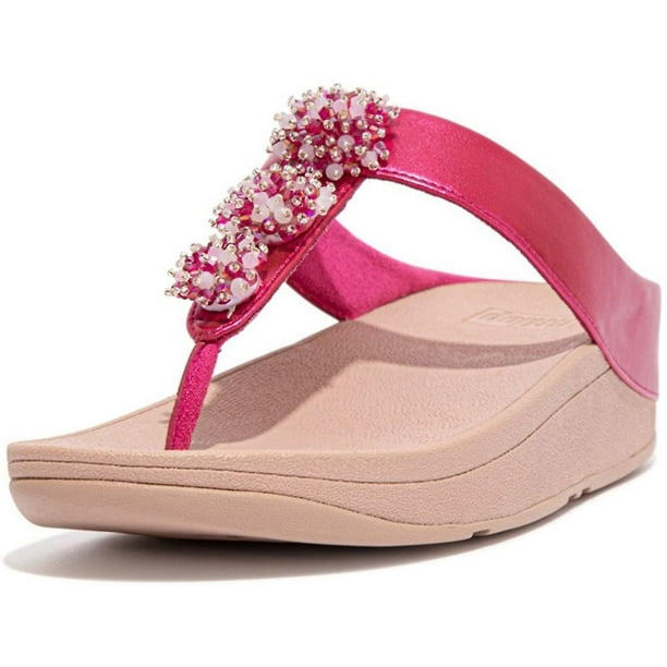 Fit Flop Womens Fino Bead Cluster Toe Post Sandals