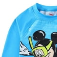 thumbnail image 3 of Disney Mickey Mouse UPF 50+ Rash Guard and Swim Trunks Swimsuit (Boys), 2 Piece Set, Sizes 12M-7, 3 of 7