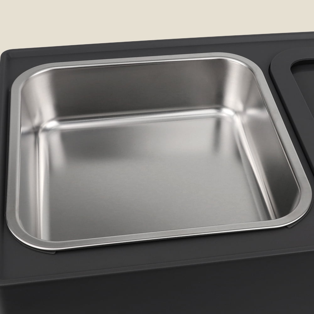 Taglory Elevated Dog Bowls with Stainless Bowl, Adjust 4 Heights for Small Medium Large Dogs, Black
